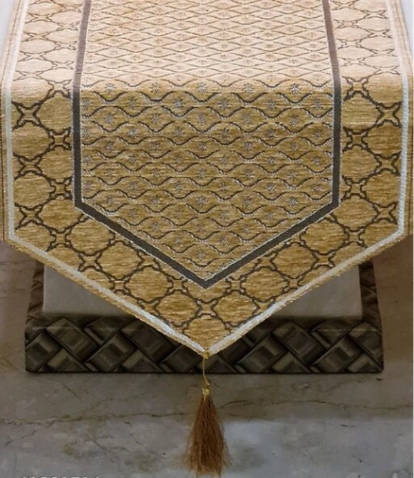  High Quality Embroidred Cotton  Table Runner( Size16X72 Inch) - Beige, Cotton, Pack of1